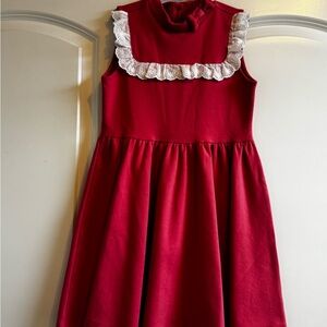 Janie and Jack Mauve Dress with Ivory Trim